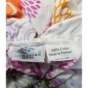 CUDDLEDOWN Queen Duvet 100% Cotton Vibrant Botanical Floral Asian Crane Print
